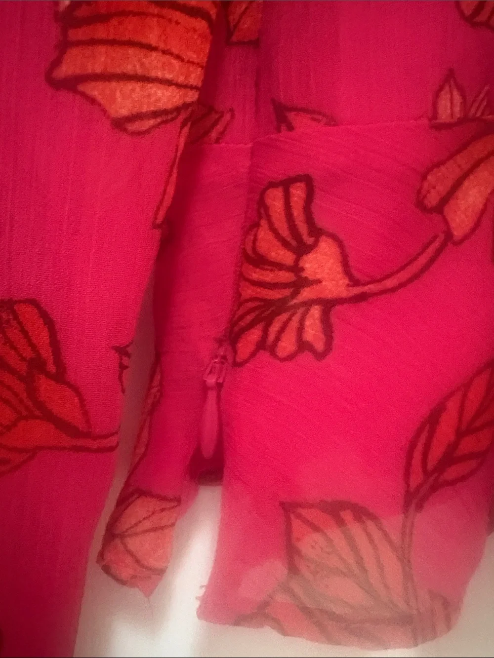 Jessica Simpson Fuchsia Pink Floral Off-Shoulder Blouse XS - Picture 4 of 6